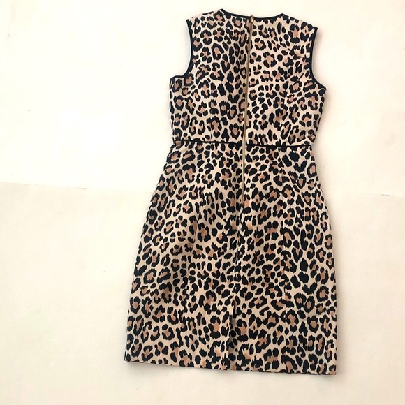 Kate Spade 4 Dress Black Tan Cream Animal Leopard print Pockets Excellent - Picture 5 of 9